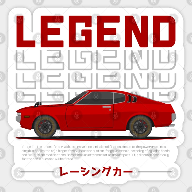 Tuner Red Celica MK1 JDM Sticker by GoldenTuners